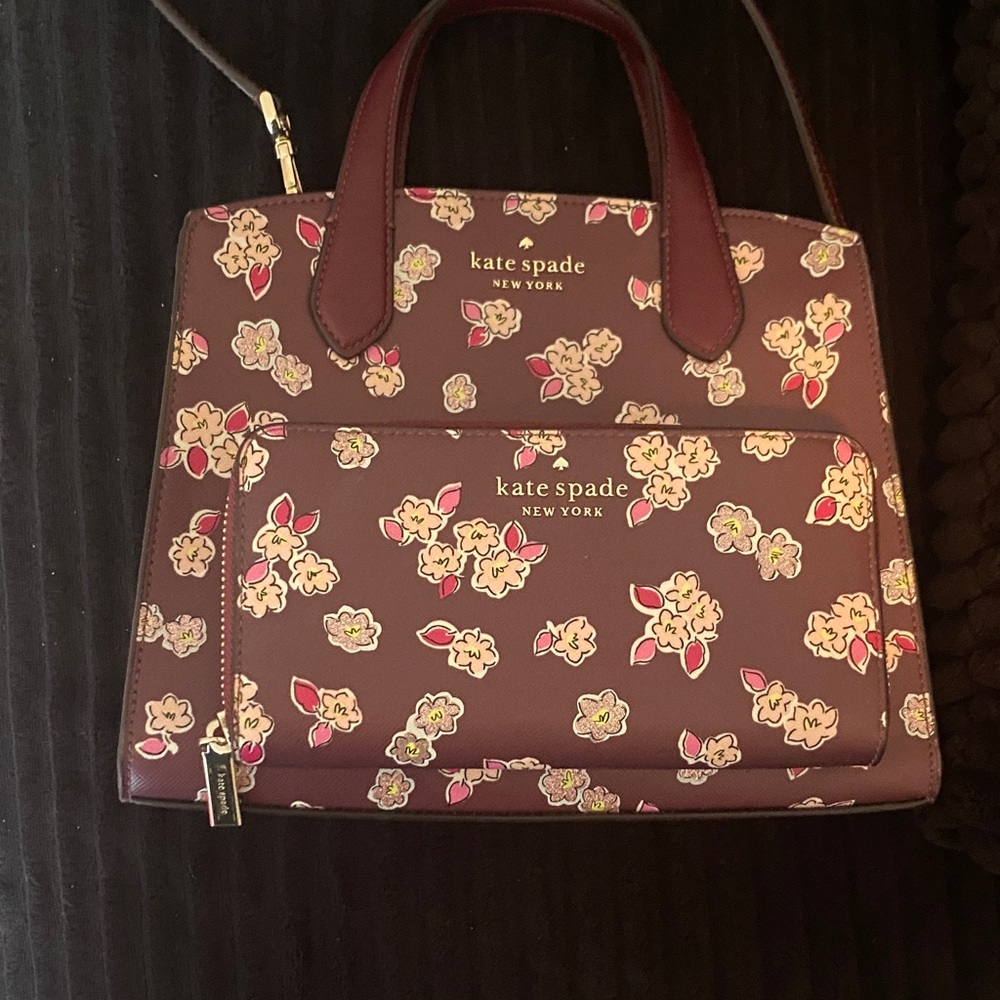 Kate Spade Plum Floral Satchel